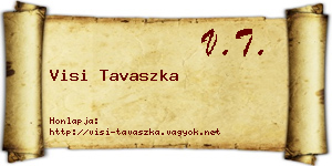 Visi Tavaszka névjegykártya